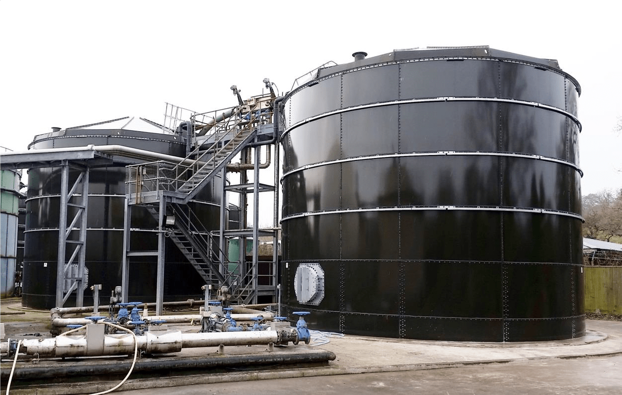 storage tank in a wastewater treatment plant
